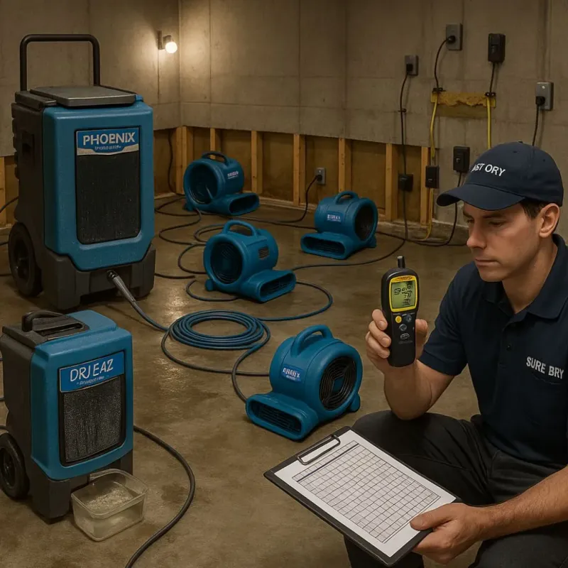 Structural Drying and Dehumidification process in Jerome, ID